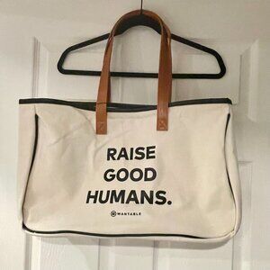 Wantable "Raise Good Humans" Canvas Tote Bag